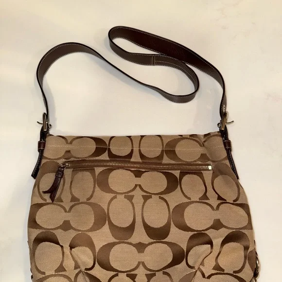 Coach Signature Jacquard Swingpack Crossbody Shoulder - Picture 1 of 6